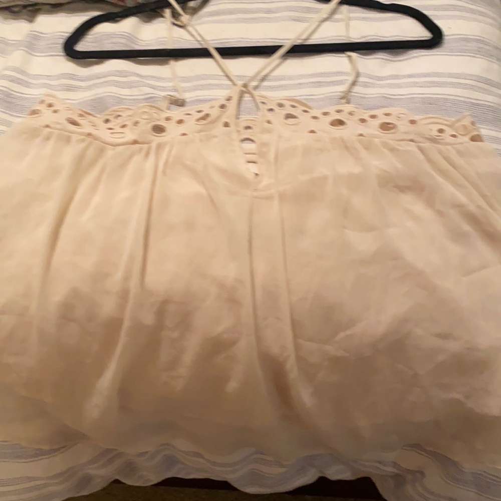 H &M Halter short cream top